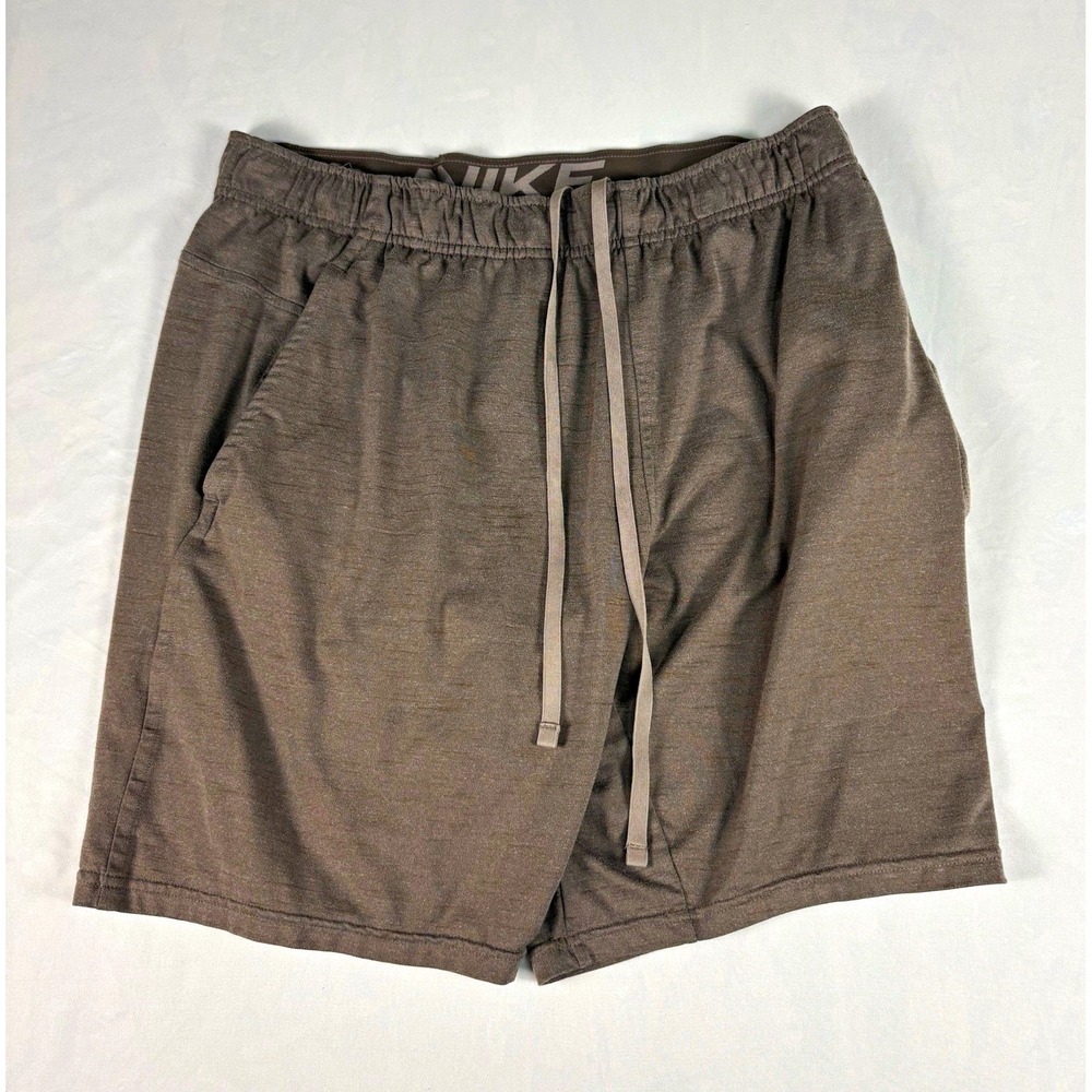 Nike Yoga Dri-FIT Men's Mesh Athletic Shorts Gray S Drawstring Elastic Waist